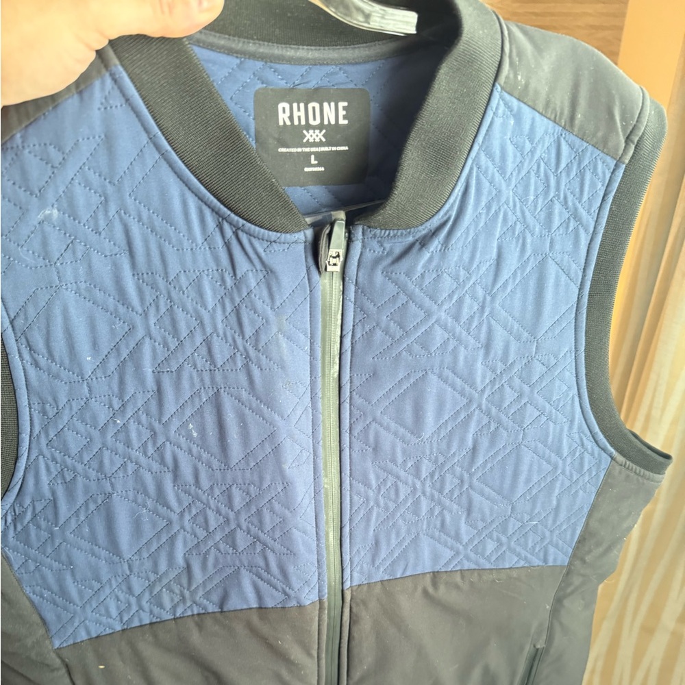 Rhone light weight Quilted Blue and Black Vest, perfect 3 Season Vest